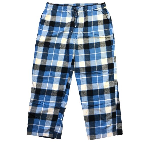 Life is Good Flannel Pajama Pants Men's XL Blue Pockets Drawstring Plaid Cotton - Picture 1 of 13